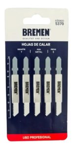 Hojas De Sierra Caladora T X 5 Unid. Bremen 5370 Para Metal