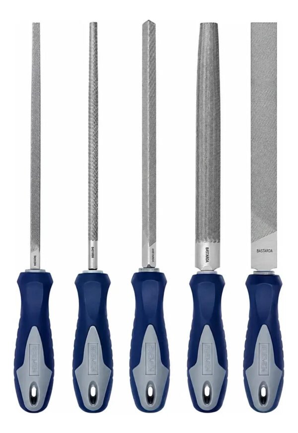 Set Kit 5 Limas Bremen Bastardas 8 Pulgadas 200mm Acero T12