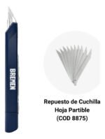 Cuchilla Retractil Precision 9mm Con Deslizador Bremen 8873 - Imagen 2