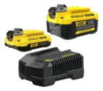 Kit Set 2 Bateria 2amp - 4 Amp Y Cargador Stanley Scb224ck - Imagen 2