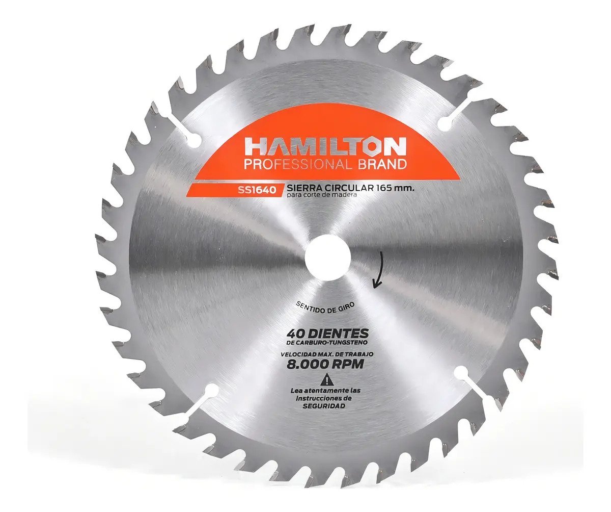 Disco Sierra Circular 165mm 40 Dientes Hamilton Ss1640 Disco Sierra Circular 165mm 40 Dientes Hamilton Ss1640 - Imagen 1
