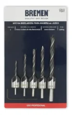 Set Fresas Avellanadora Mecha Bremen Biselador P/ Madera 5pz - Imagen 2