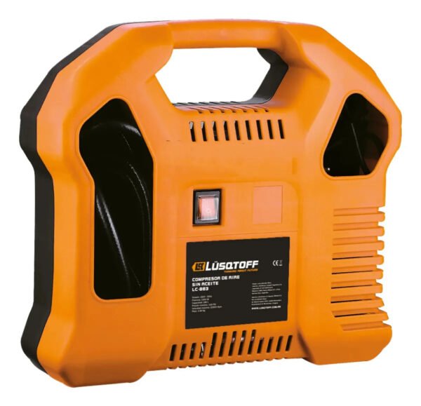 Mini Compresor Sin Aceite Lusqtoff Lc-883 1,5hp 115psi Naranja/negro 50 Hz Monofásica