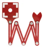 Regla Copiadora Aluminio Multiangulo Wembley 6 Pliegues 8893 Rojo