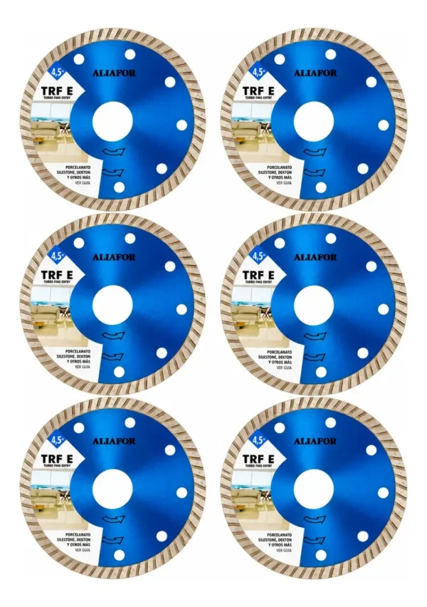 Disco Diamantado Aliafor Trf-e 115 Mm X 6 Unid Porcelanato Azul