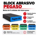 Taco Lija Esponja Abrasiva Pegaso Grano 150 Bead-150 60 - Imagen 2
