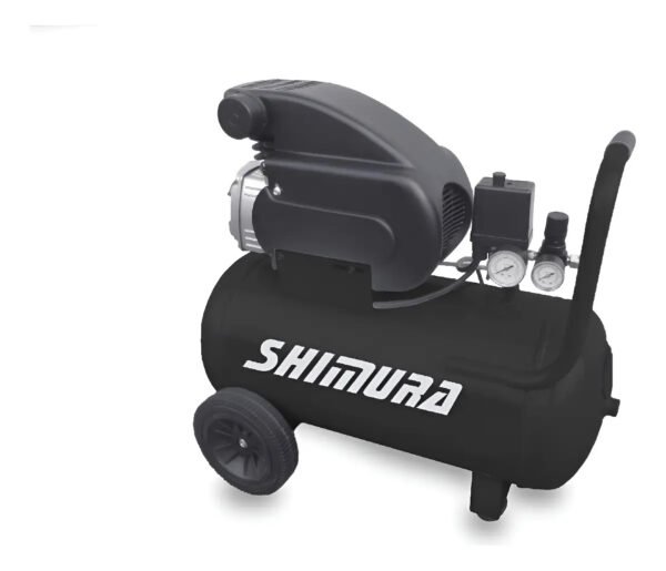Compresor De Aire Shimura 50l 2,5 Hp 2 Salidas Portatil Negro 50 Mhz Monofásica