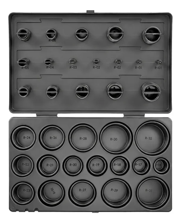 Kit O Ring Crossmaster 9980640 419 Piezas 32 Medidas Métrica Negro