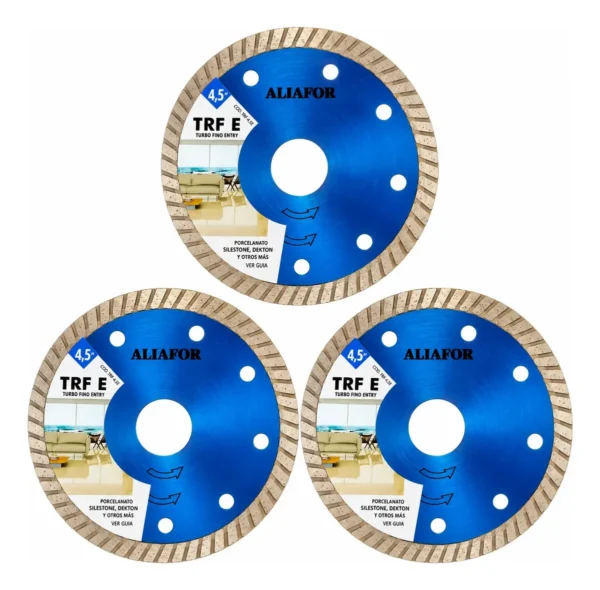 Disco Diamantado Aliafor Trf-e 115 Mm X 3 Unid Porcelanato Azul