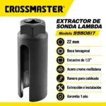 Extractor Sonda Lambda 22mm Crossmaster 9980617 Encastre 1/2 - Imagen 2